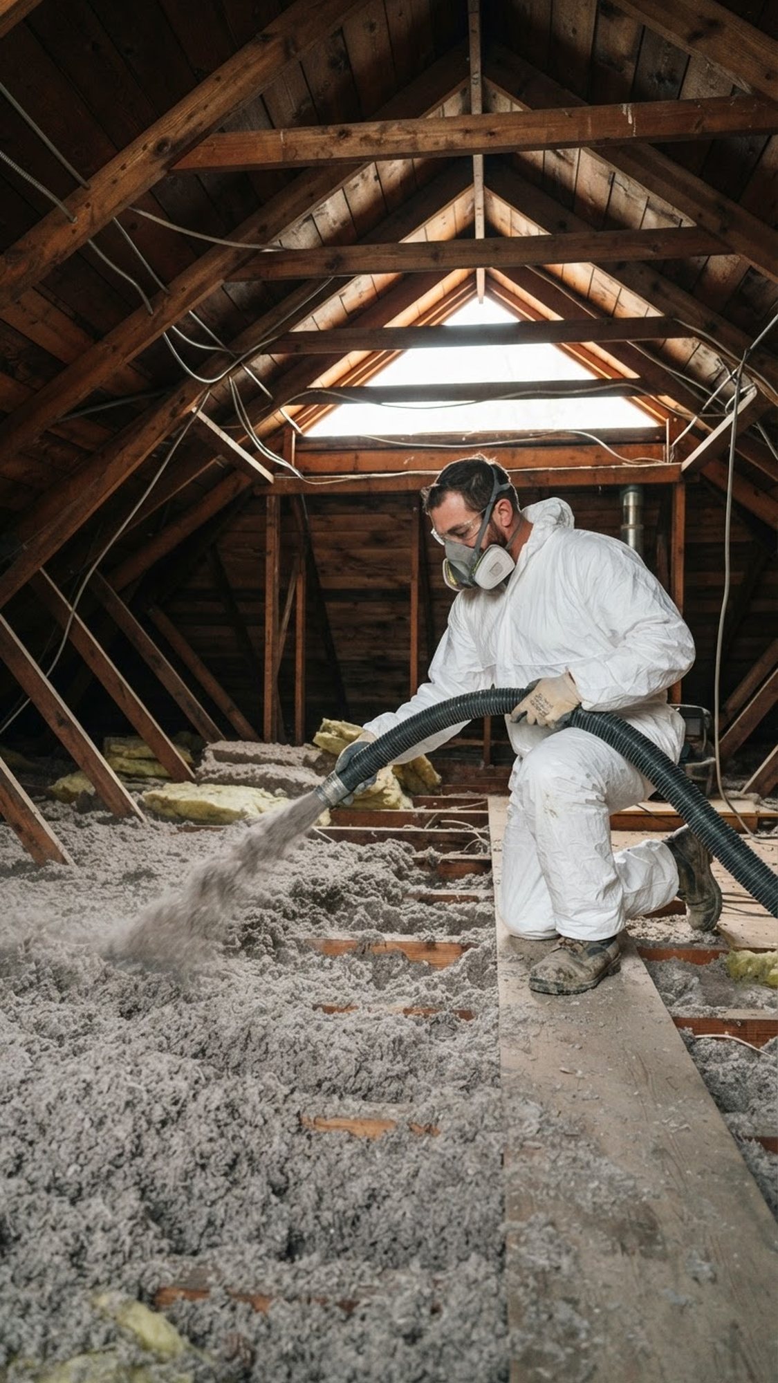 Soufflage de ouate de cellulose en combles perdus